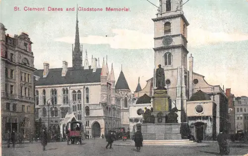 BR37311 St Clement Danes and Giadstone Memorial England