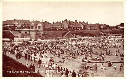 uk31030 sands and promenade westbrook margate real photo uk