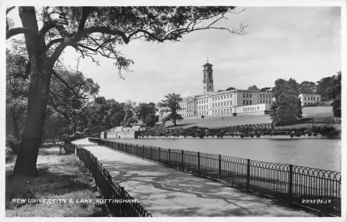 BR70128 new university and lake nottingham real photo uk