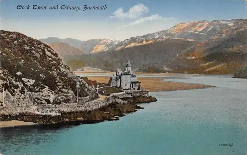 uk16394 clock tower and mündung barmouth wales uk