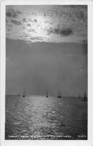 uk15881 sunset from westcliff promenade real photo uk