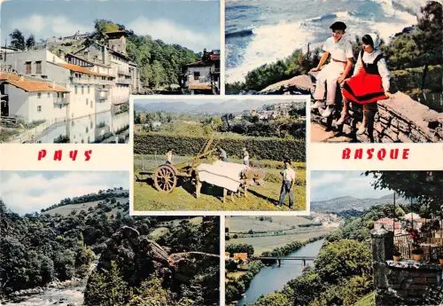 BR52615 Saint jean Pied de port vieilles maison sur la nive Frankreich