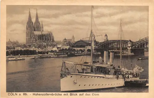 uk43099 hohenzollernbrücke mit blick auf dom coln koln