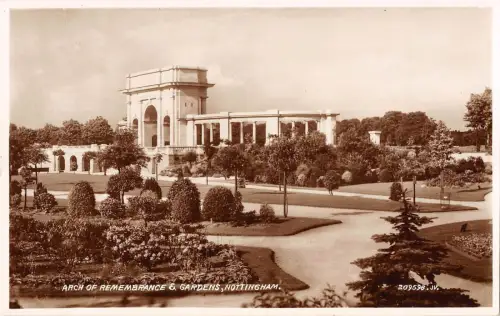 BR70075 Arch of Remamberence and Gardens Nottingham Echtfoto UK