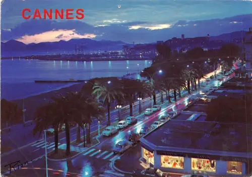 BR31709 La Croisette vue de nuit Cannes france