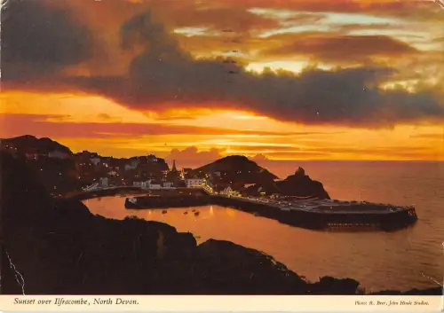 B103072 sunset over ilfracombe north devon uk
