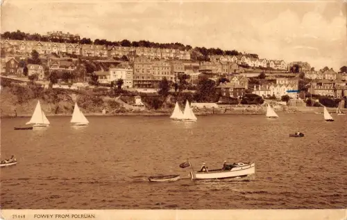 uk16966 fowey from polruan real photo uk