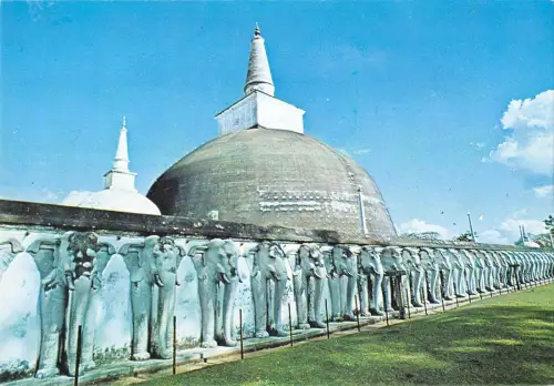 BT12072 Elefantenbarrikade flankierend ruwanweliseya Sri Lanka