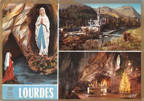 BR54273 Lourdes l apparition la basilique la Grotte france