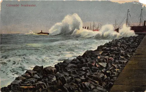 BR62476 Colombo Wellenbrecher Eckschnitt Ceylon Sri Lanka