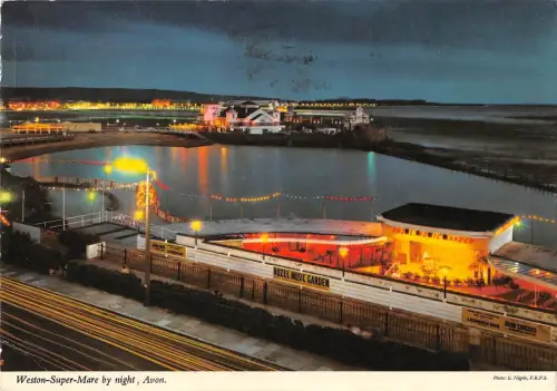 BR89234 weston super mare by night avon uk