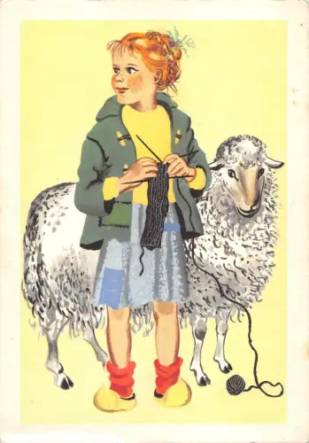 BR57674 Les petits teachis la bergere Schaf Mouton Farbe Bänder Kinder E