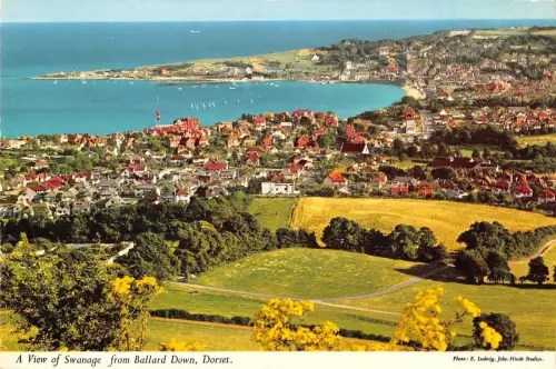 B104321 a view of swanage from ballard down dorset uk