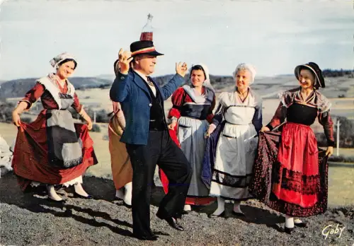 BR49204 Folklore Kostüm la bourree a la bouteille tanzt auvergne Frankreich