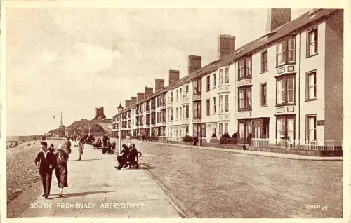 uk12901 south promenade aberystwyth wales real photo uk