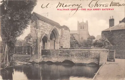 uk12982 old abbey gateway waltham abbey real photo uk