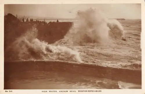 uk12893 high waves anchor head weston super mare real photo uk