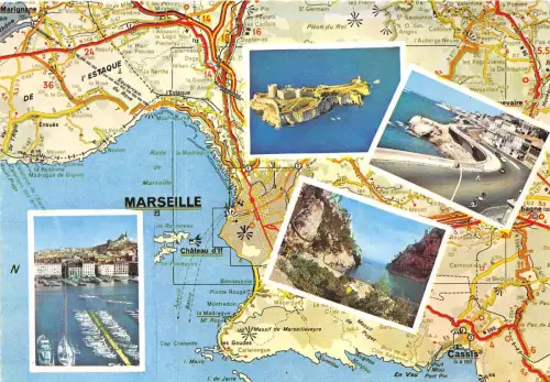 BF40942 marseille a cassis cote provencale france map cartes geographiques