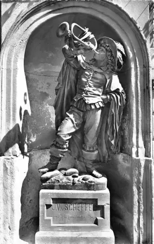 BG15022 Skulptur Postkarte Sackingen A Rhein Trompeter Deutschland CPSM 14x9cm