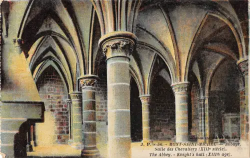 BF7884 abbaye salle des chevaliers mont saint michel france Frankreich