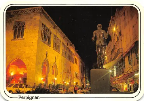 BR22208 Illumination nocturnes de la Place de la Loge Perpignan france