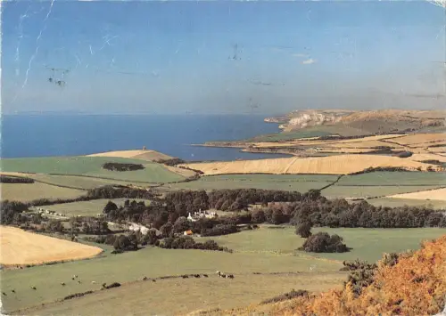 B99835 dorset coast and farm land uk