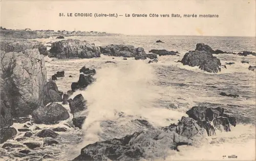 BR78367 le croisic la grande cote vers batz maree montante france