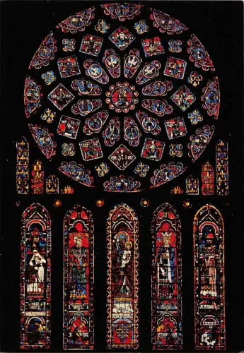 BR86455 Kathedrale de Chartres Rose Nord Frankreich Postkarte