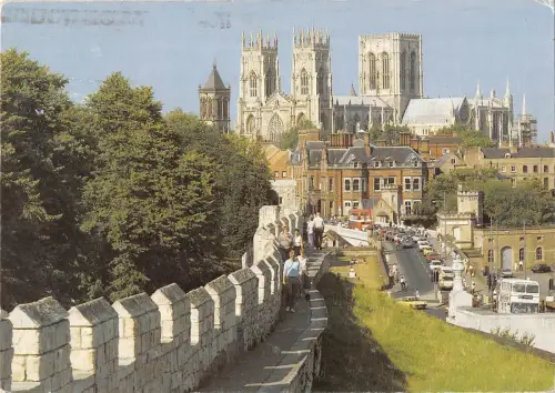 B97404 york minster from city walls uk