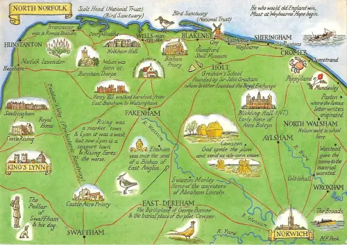 BR83301 north norfolk map cartes geographiques uk