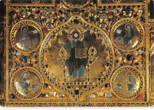 BT1776 venezia basilica di s marco pala d oro postkarte cristo pantocrator italien