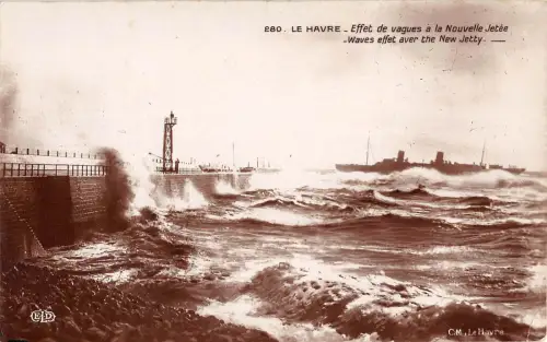 BR53499 Le havre effet de vagues a la nouvelle jette Frankreich