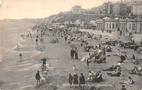 uk14164 sand from pier w bournemouth real photo uk