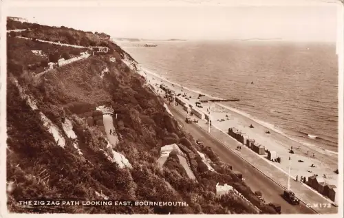 uk16055 zig zag path bournemouth real photo uk