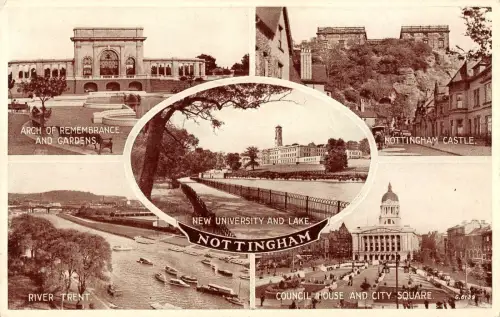 BR102118 Nottingham Arch Rememberance Gardens River Trent Valentine G 6139 UK