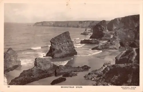 uk13646 bedruthan steps real photo uk