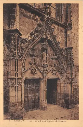BR7934 Chinon le Portail de l'Eglise St Etienne Postkarte Frankreich
