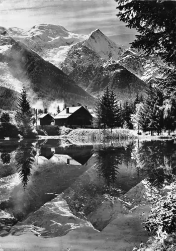 BR5504 Vallee de Chamonix Le lac des Gaillands et le Mont Blanc france