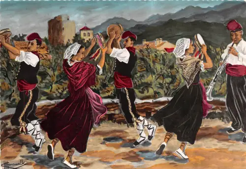 BR27747 Le Roussillon recorriendo el roselon tanzt Kostüm Folklore Schmerz Frankreich