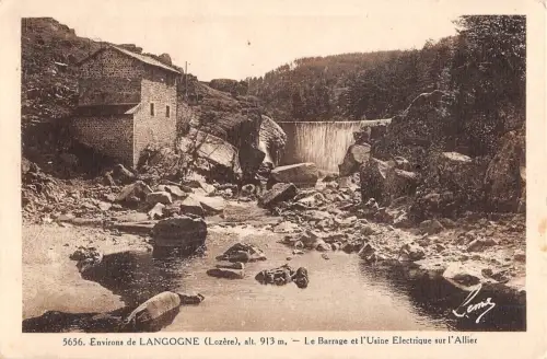BR72572 environs de langogne lozere le barrage et l usine electrique france