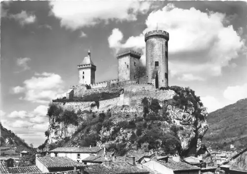 BR19523 Foix le chateau dans un beau ciel de nuages france