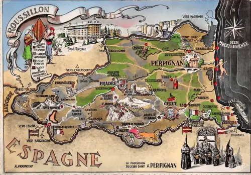 BR42918 Le Roussillon Karte cartes geographiques