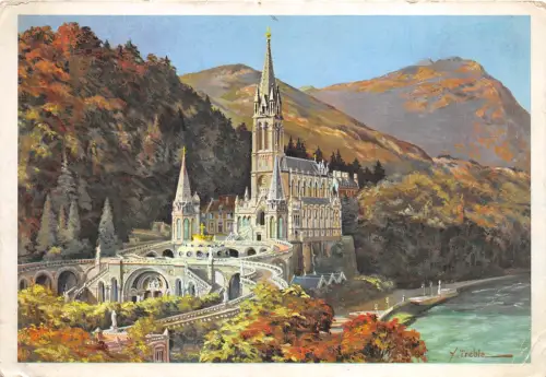 BR40894 La basilique et le gab Lourdes Frankreich