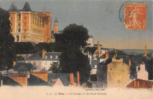 BR72659 pau le chateau vu du parc national france