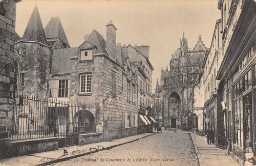 BR72741 alencon le tribunal de commerce et l eglise notre dame france