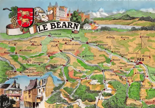 BR26858 Le Bearn Frankreich Karte cartes geographiques