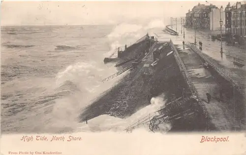 uk48531 high tide north shore blackpool real photo uk