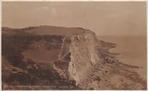 uk48402 ecclesbourne cliffs hastings real photo uk