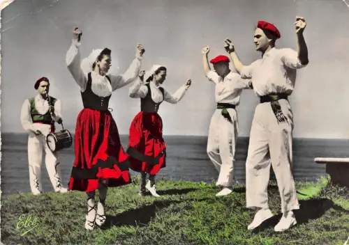BR6547 Balleis Basques de Oldarra le Fondango Danse Folklore Biarritz Frankreich