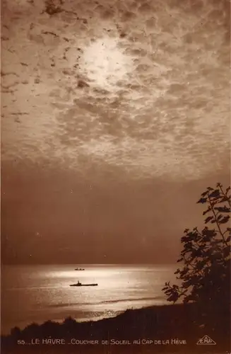 BR53592 Le havre coucher de soleil au cap de la heve France